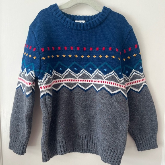 HANNA ANDERSSON fair isle Nordic colorful Sweater unisex boys skiing size 4 - Picture 1 of 5